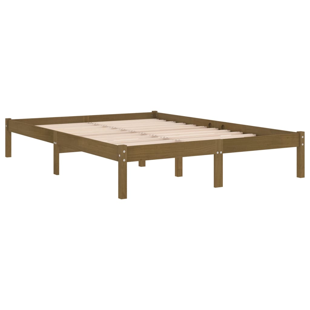 Honey Brown Solid Wood Bed Frame 200x200 cm | vidaXL 810040