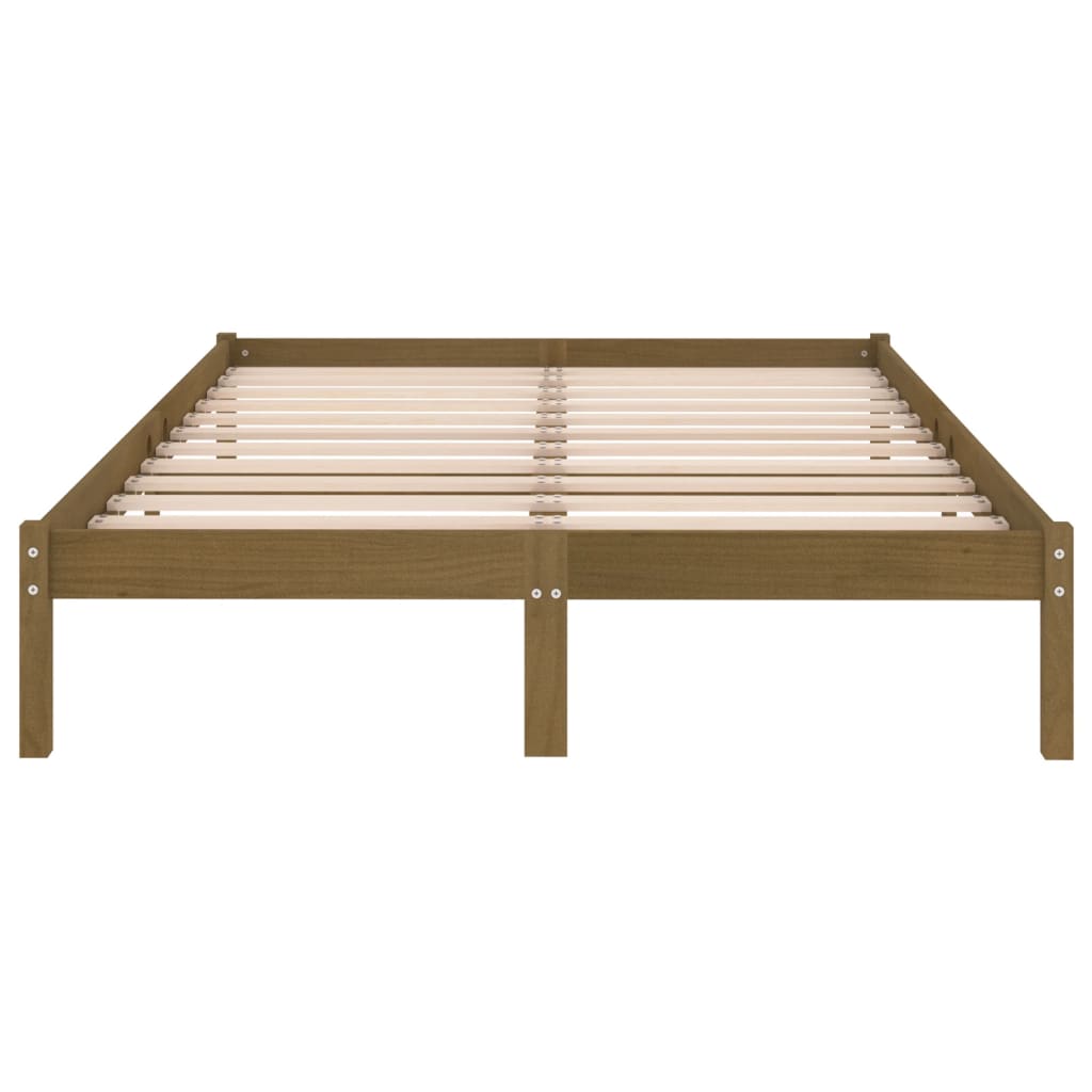 Honey Brown Solid Wood Bed Frame 200x200 cm | vidaXL 810040