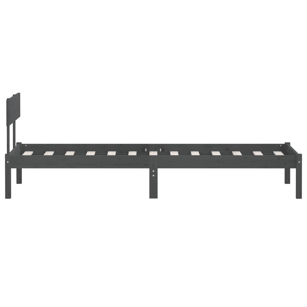 Solid Pine Grey Bed Frame - Single Size, No Mattress Included