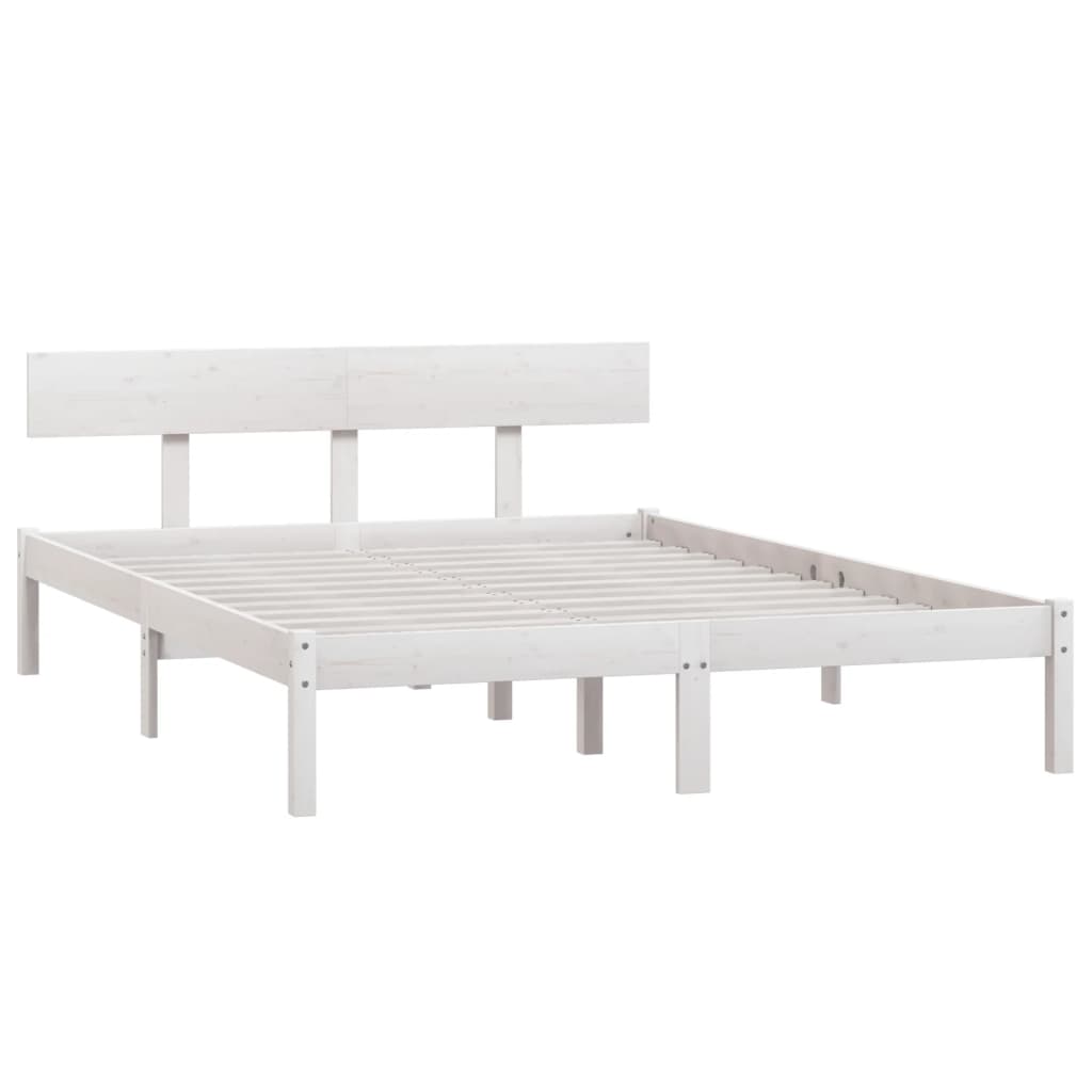 White Pine Solid Wood Double Bed Frame - No Mattress Included