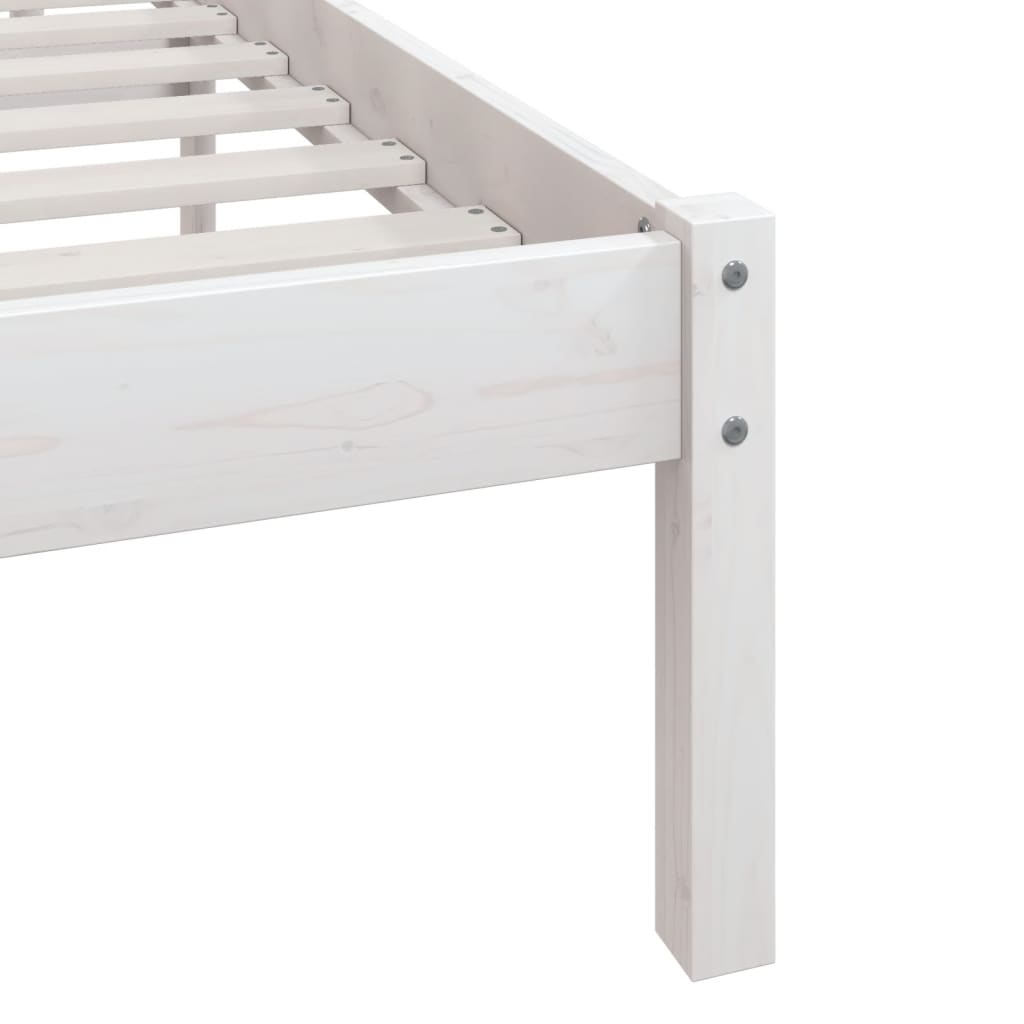 White Pine Solid Wood Double Bed Frame - No Mattress Included