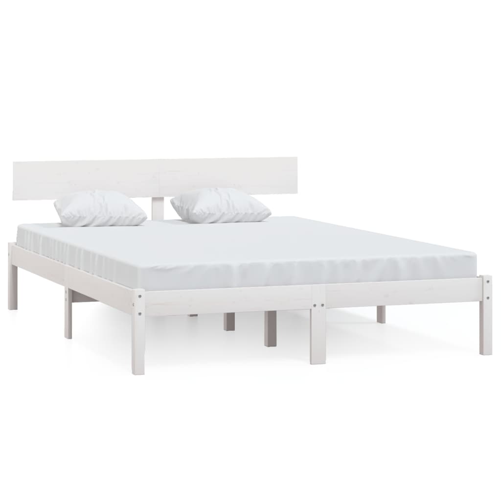 Solid Wood White Bed Frame 120x200 cm - Durable & Stylish