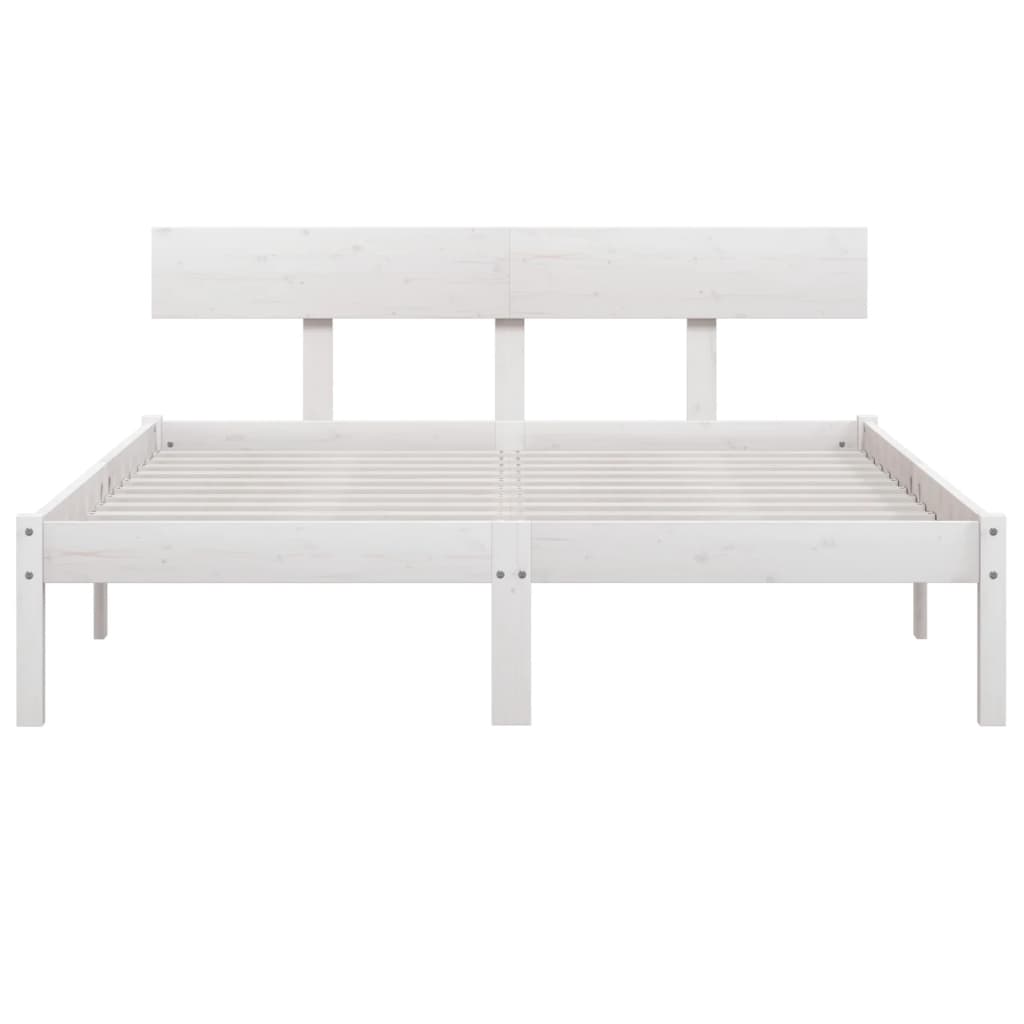 Solid Wood White Bed Frame 120x200 cm - Durable & Stylish