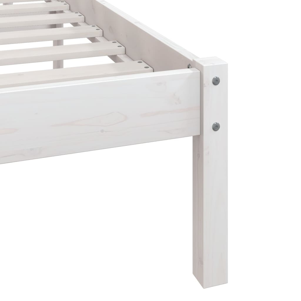 Solid Wood White Bed Frame 120x200 cm - Durable & Stylish