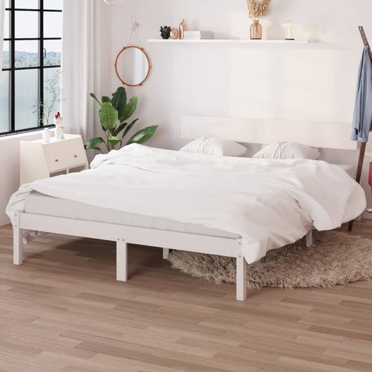 Solid Wood White Bed Frame 120x200 cm - Durable & Stylish