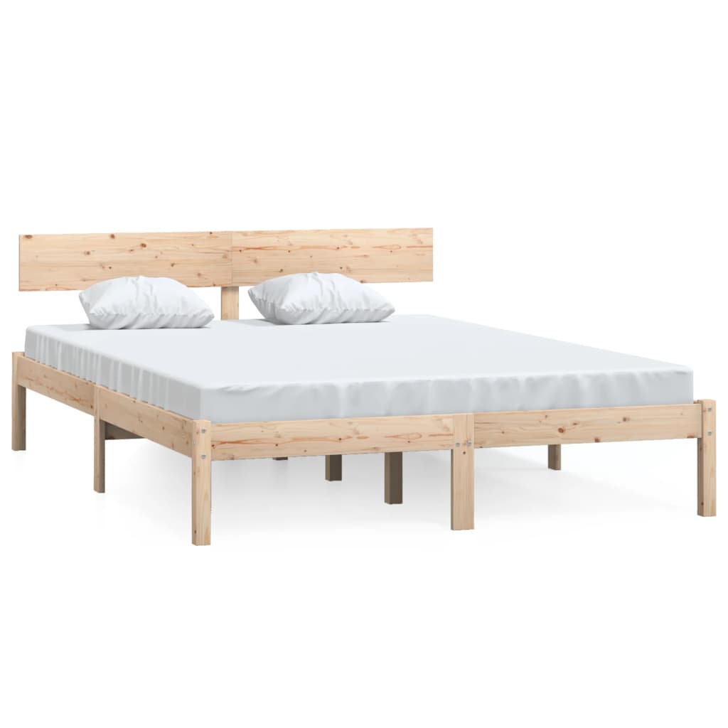 King Size Solid Pine Wood Bed Frame - Mattress Not Included
