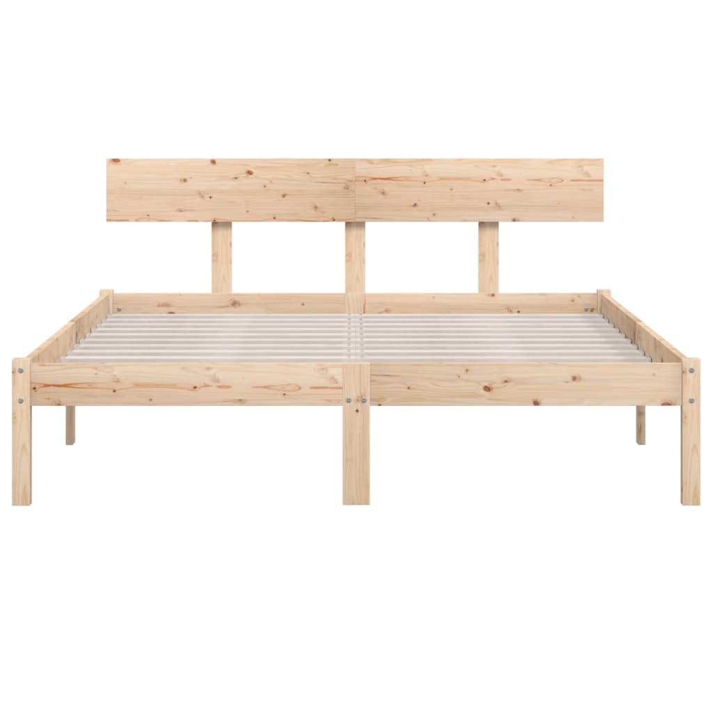 Solid Wood Bed Frame 160x200 cm - No Mattress Included