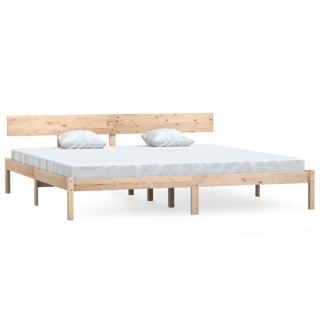 Solid Wood Bed Frame 200x200 cm - No Mattress Included