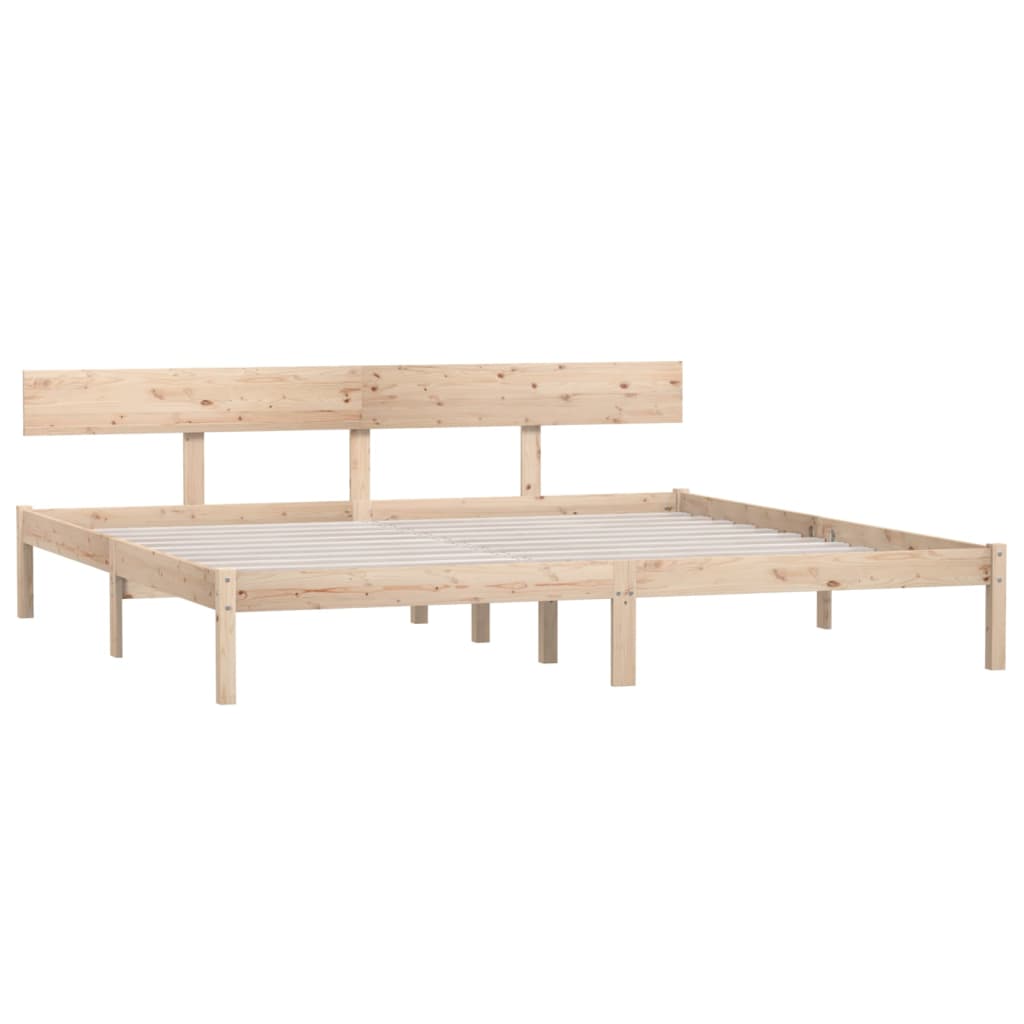 Solid Wood Bed Frame 200x200 cm - No Mattress Included
