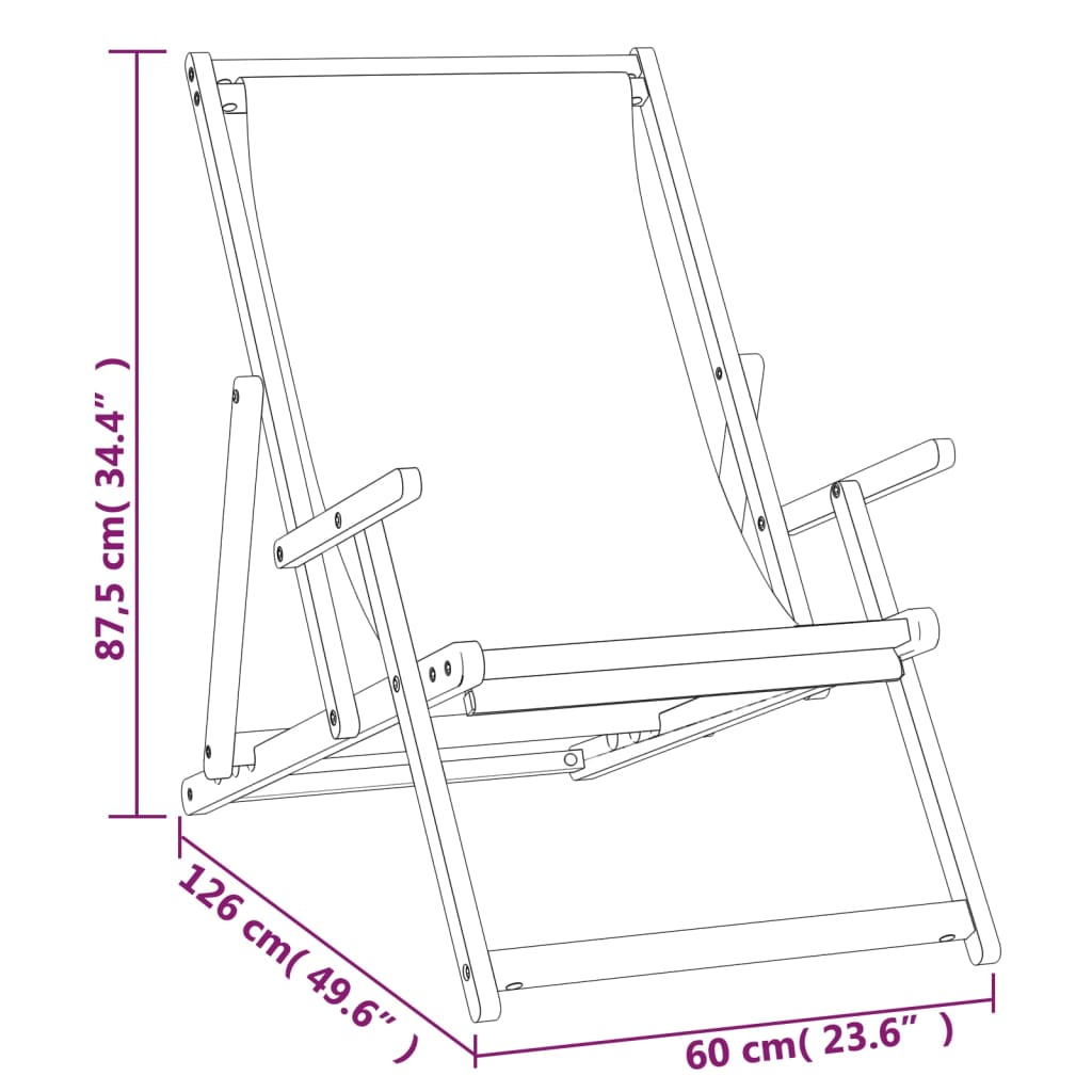 Teak Grey Folding Beach Chair - Solid Wood Comfort & Style