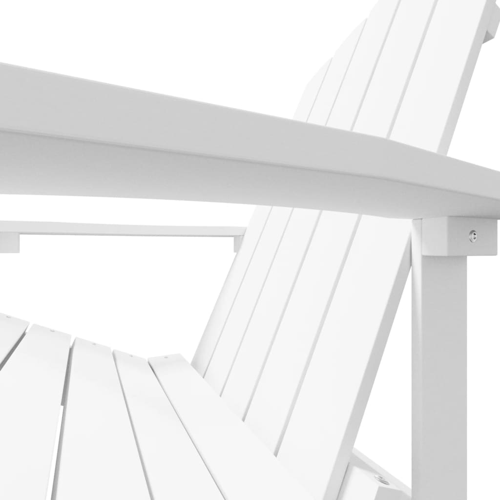 White HDPE Garden Adirondack Chair with Footstool - Durable Comfort