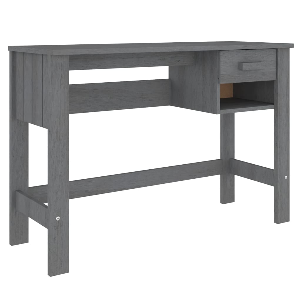 HAMAR Solid Wood Desk - Dark Grey, 110x40x75 cm Pine Wood