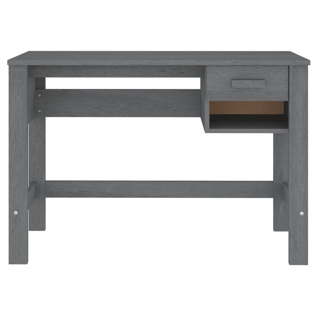 HAMAR Solid Wood Desk - Dark Grey, 110x40x75 cm Pine Wood