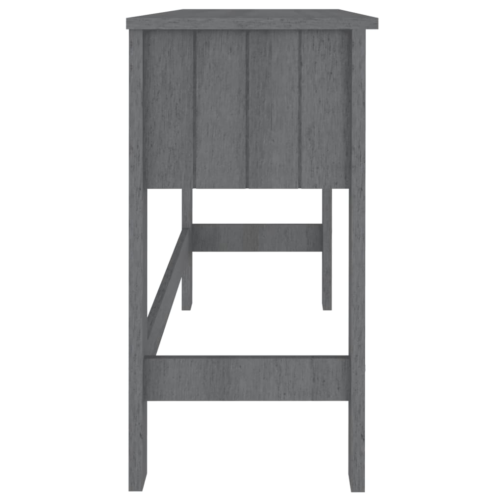 HAMAR Solid Wood Desk - Dark Grey, 110x40x75 cm Pine Wood