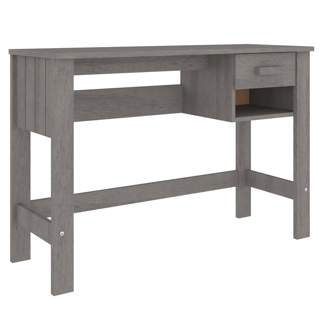 Solid Wood Pine Desk HAMAR, Light Grey, 110x40x75 cm