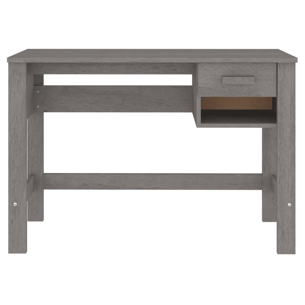 Solid Wood Pine Desk HAMAR, Light Grey, 110x40x75 cm