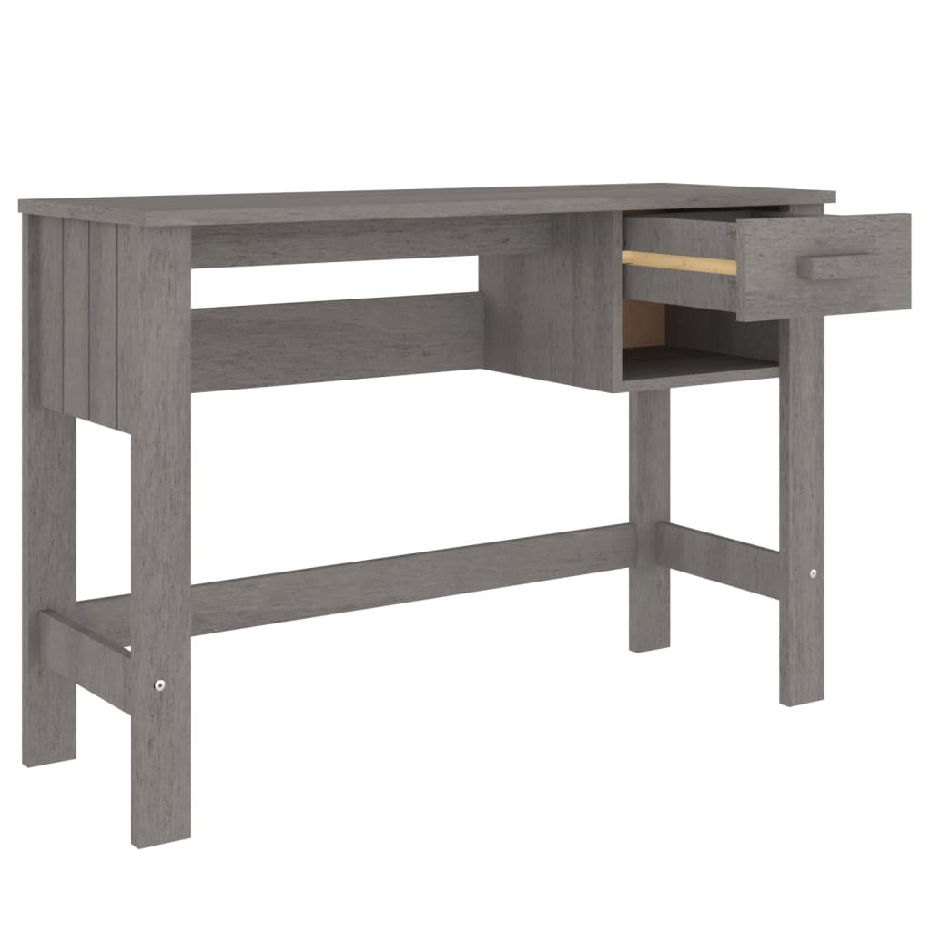 Solid Wood Pine Desk HAMAR, Light Grey, 110x40x75 cm
