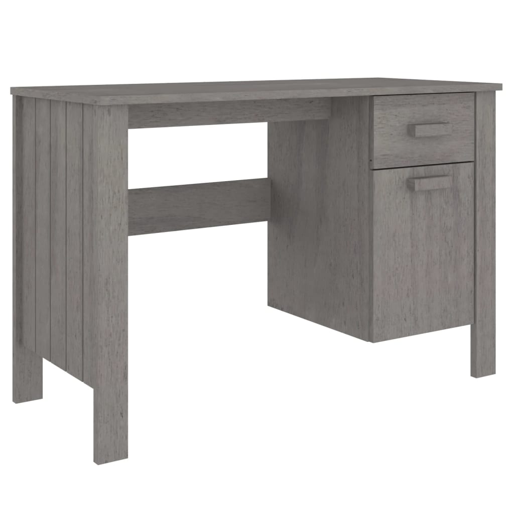 Solid Wood Pine Desk HAMAR - Light Grey, 113x50x75 cm
