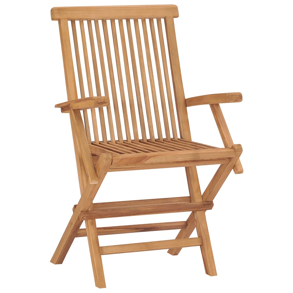 8-Piece Folding Garden Chairs, Solid Teak Wood, Durable & Stylish