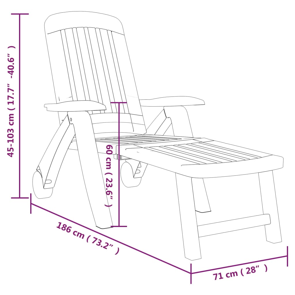 Green Polypropylene Folding Sun Lounger - Durable & Stylish Relaxation
