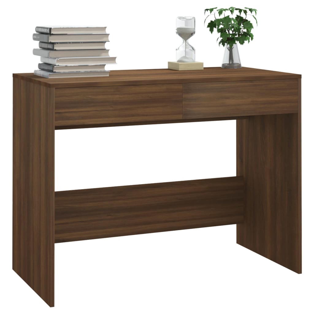 Brown Oak Desk - 101x50x76.5 cm, Engineered Wood办公桌