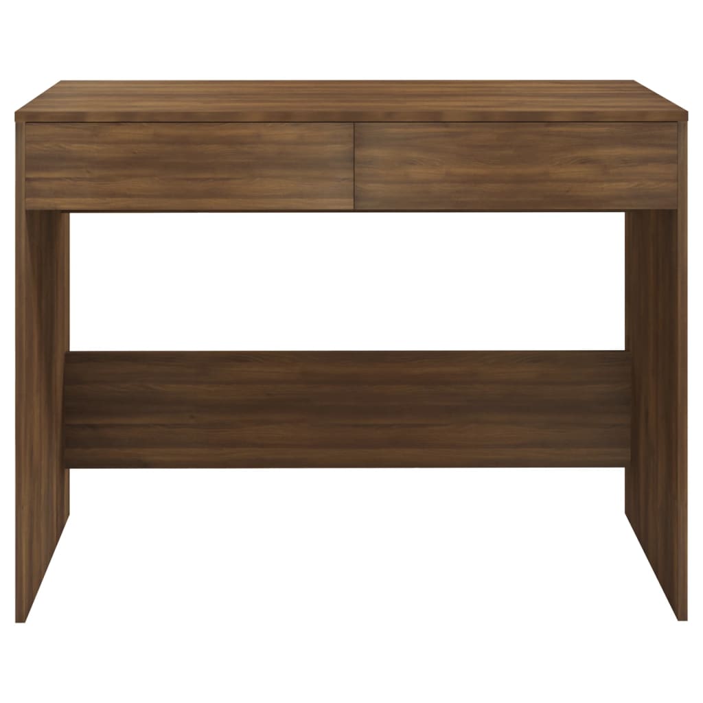 Brown Oak Desk - 101x50x76.5 cm, Engineered Wood办公桌