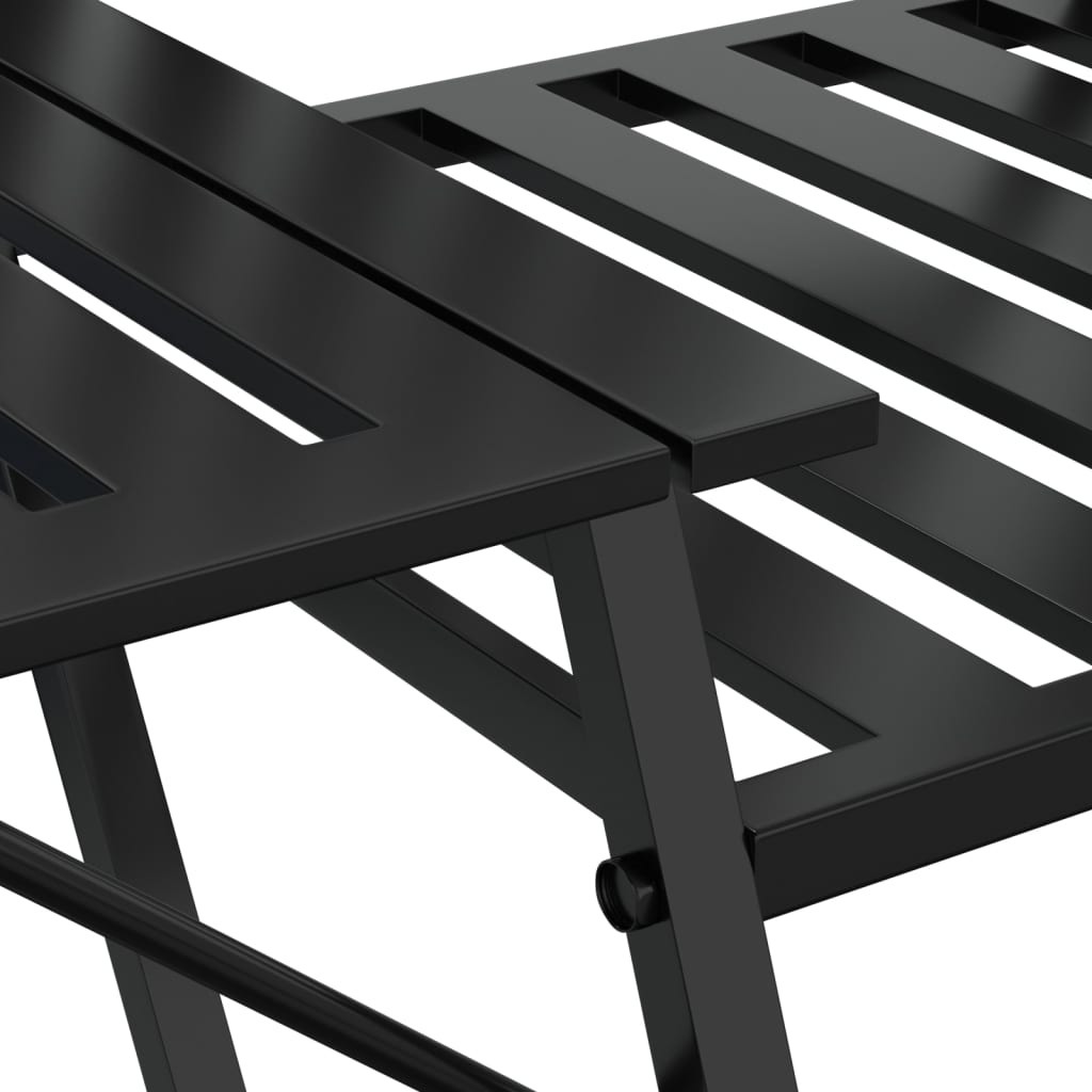 Elegant Black Steel 2-Seater Garden Bench, 165 cm