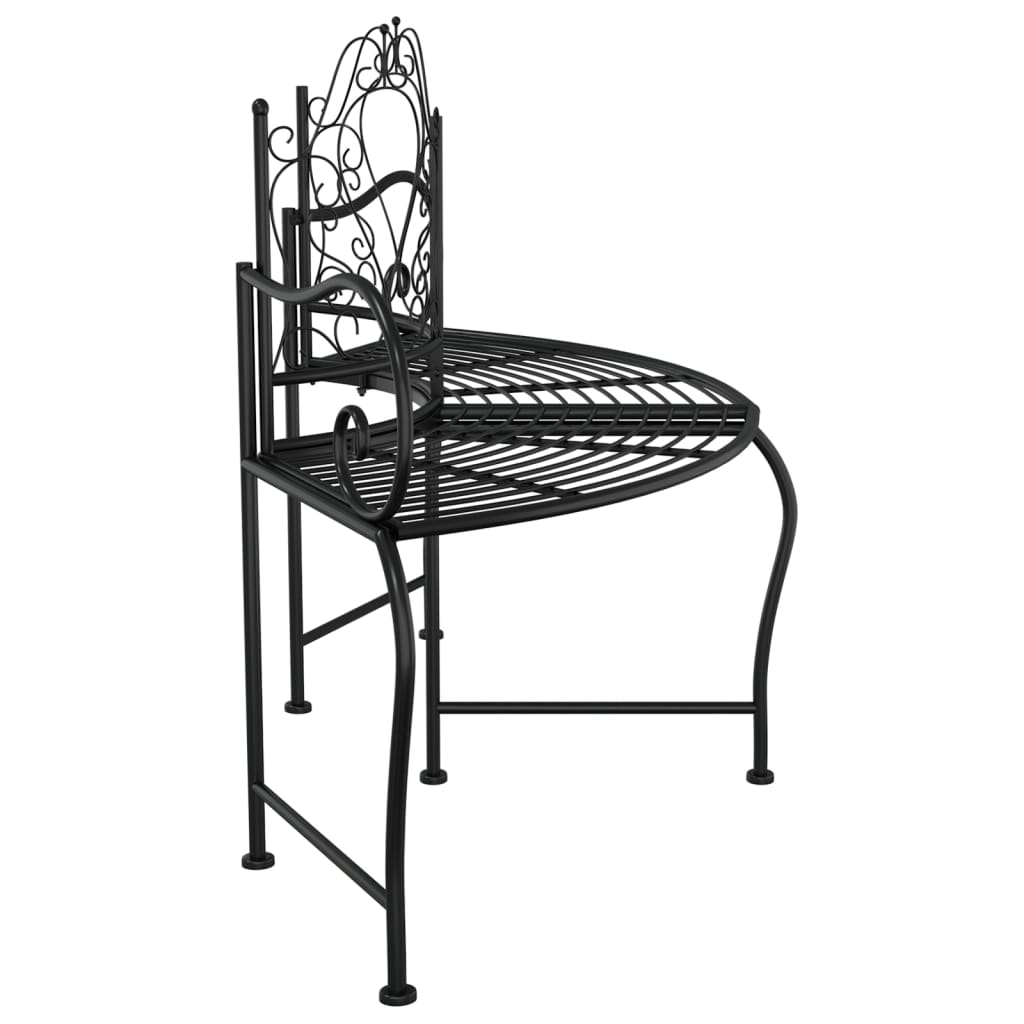 Elegant Black Steel Tree Bench, 150 cm – Stylish & Durable Seating