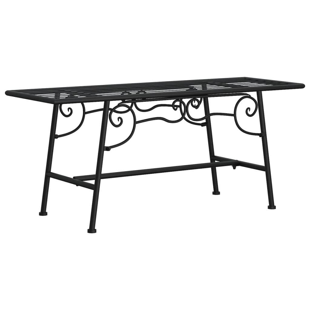 Elegant Black Steel Tree Bench - 110 cm Sturdy Outdoor Seating