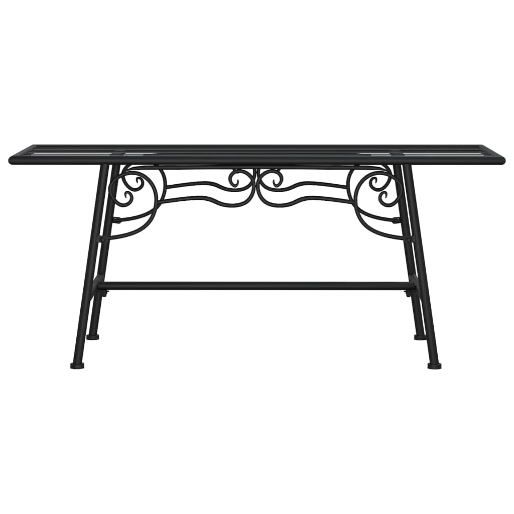 Elegant Black Steel Tree Bench - 110 cm Sturdy Outdoor Seating