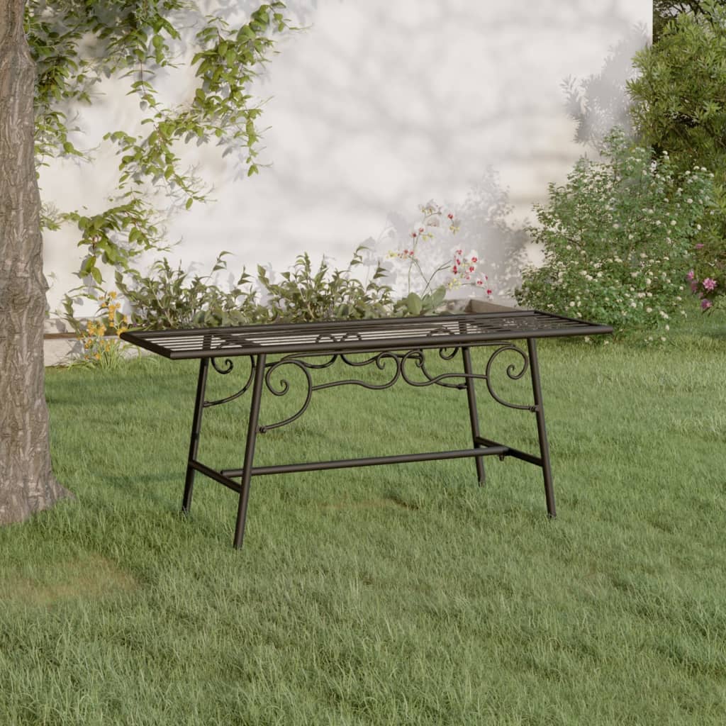Elegant Black Steel Tree Bench - 110 cm Sturdy Outdoor Seating