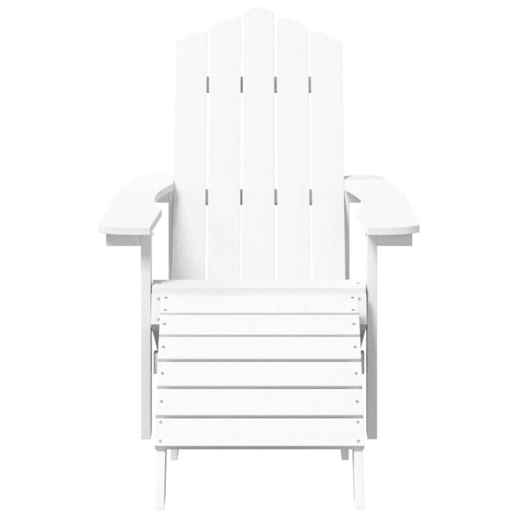 White HDPE Garden Adirondack Chairs Set of 2 with Footstools