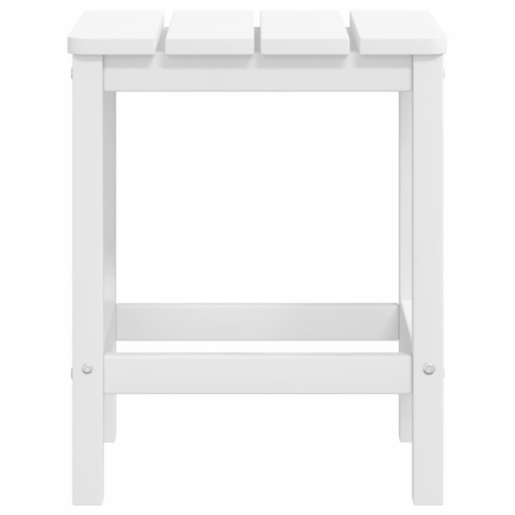 White HDPE Adirondack Chairs Set with Footstool & Table - Garden Ready