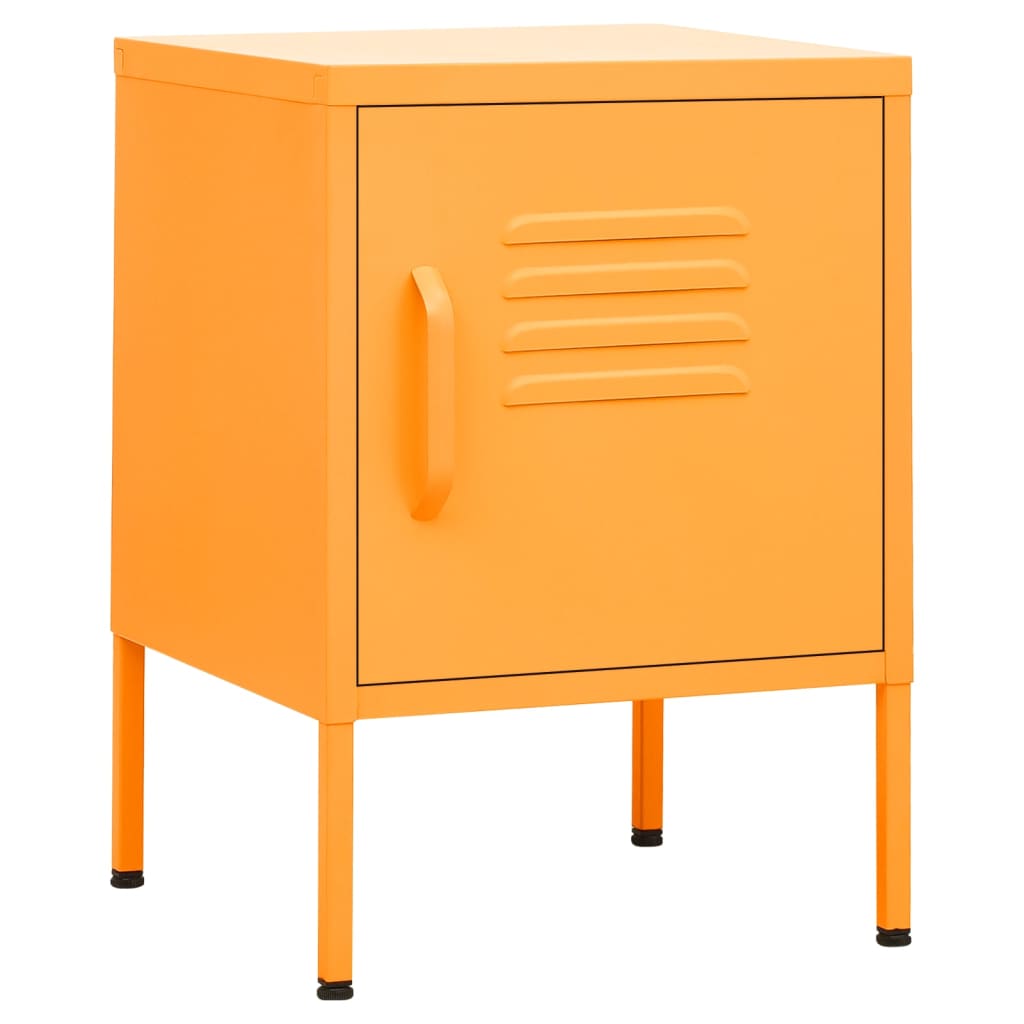 Mustard Yellow Steel Nightstands Set of 2, 35x35x51 cm