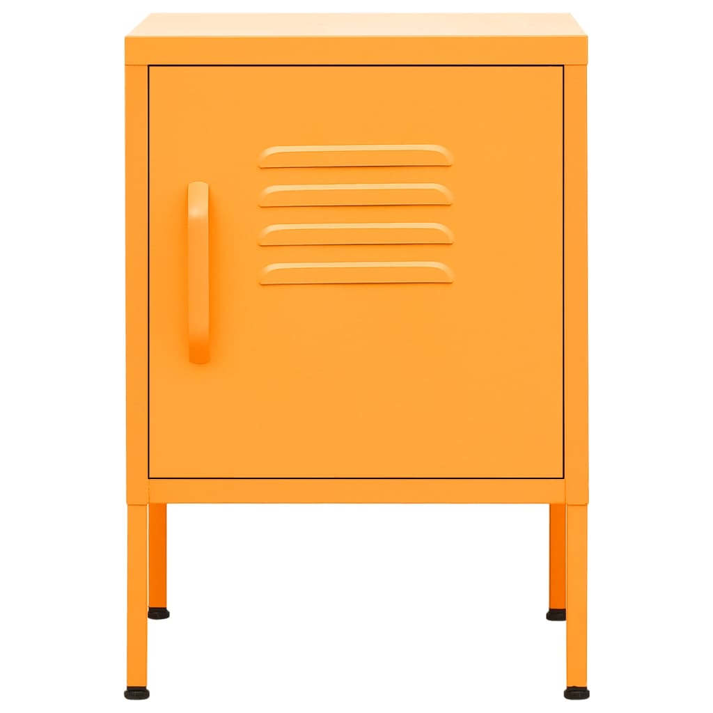 Mustard Yellow Steel Nightstands Set of 2, 35x35x51 cm