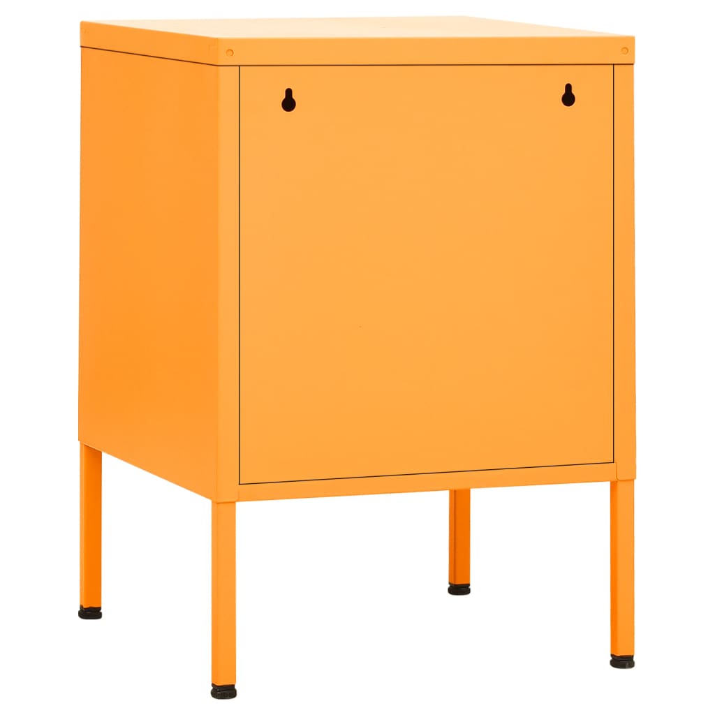 Mustard Yellow Steel Nightstands Set of 2, 35x35x51 cm