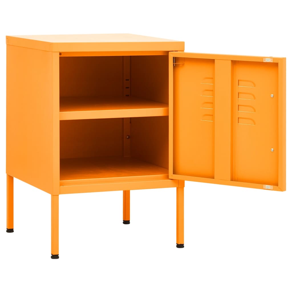 Mustard Yellow Steel Nightstands Set of 2, 35x35x51 cm