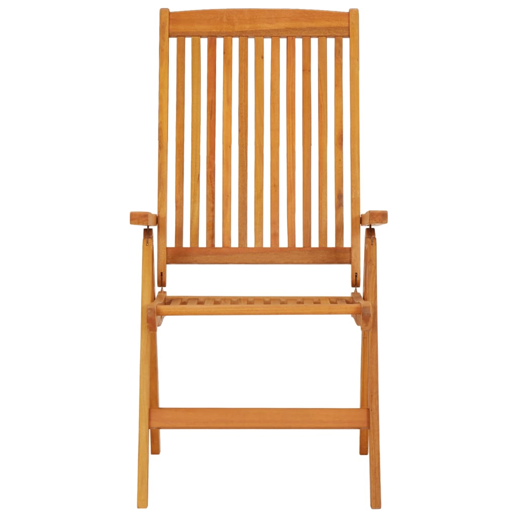 Solid Eucalyptus Folding Garden Chairs - Set of 2, Natural Finish