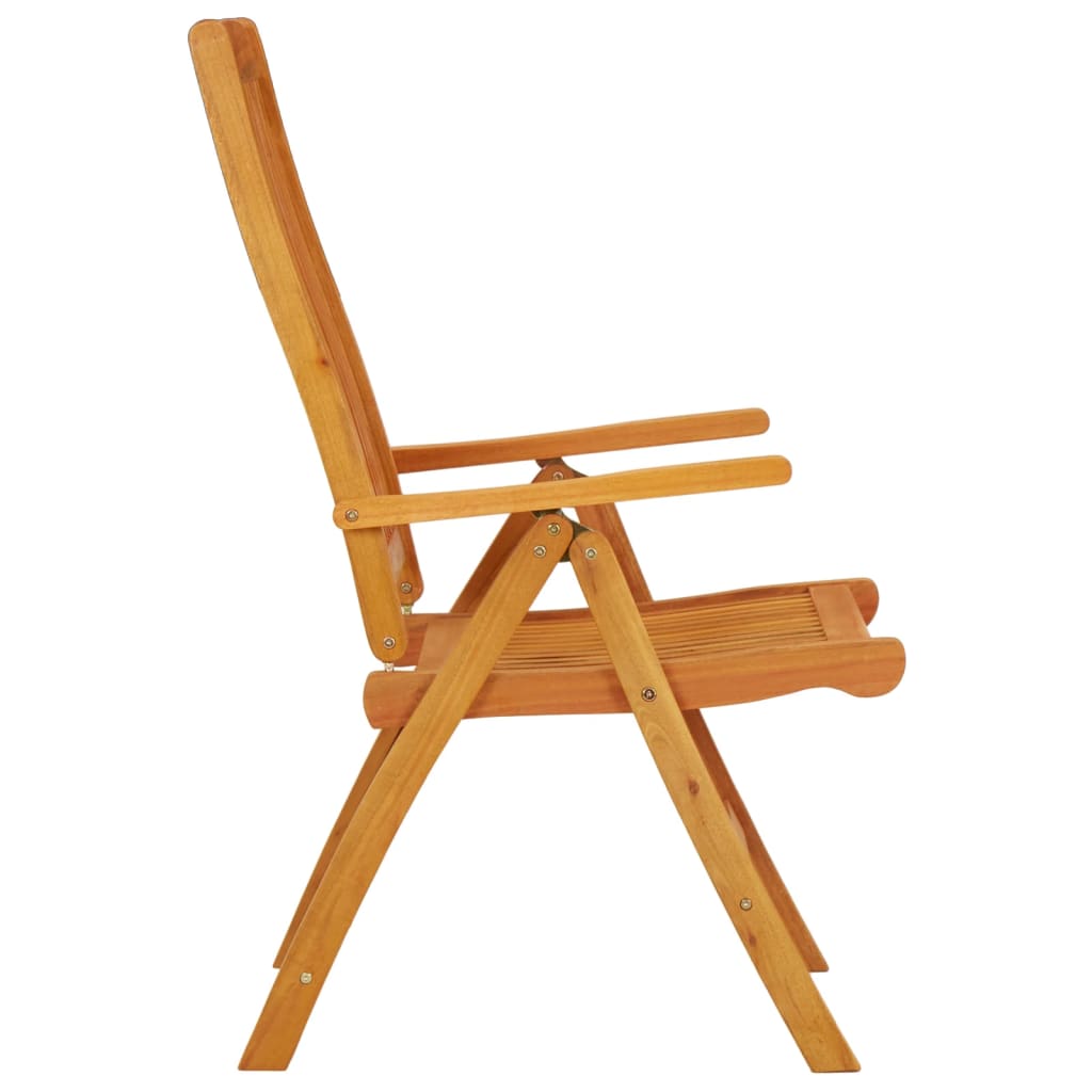 Solid Eucalyptus Folding Garden Chairs - Set of 2, Natural Finish
