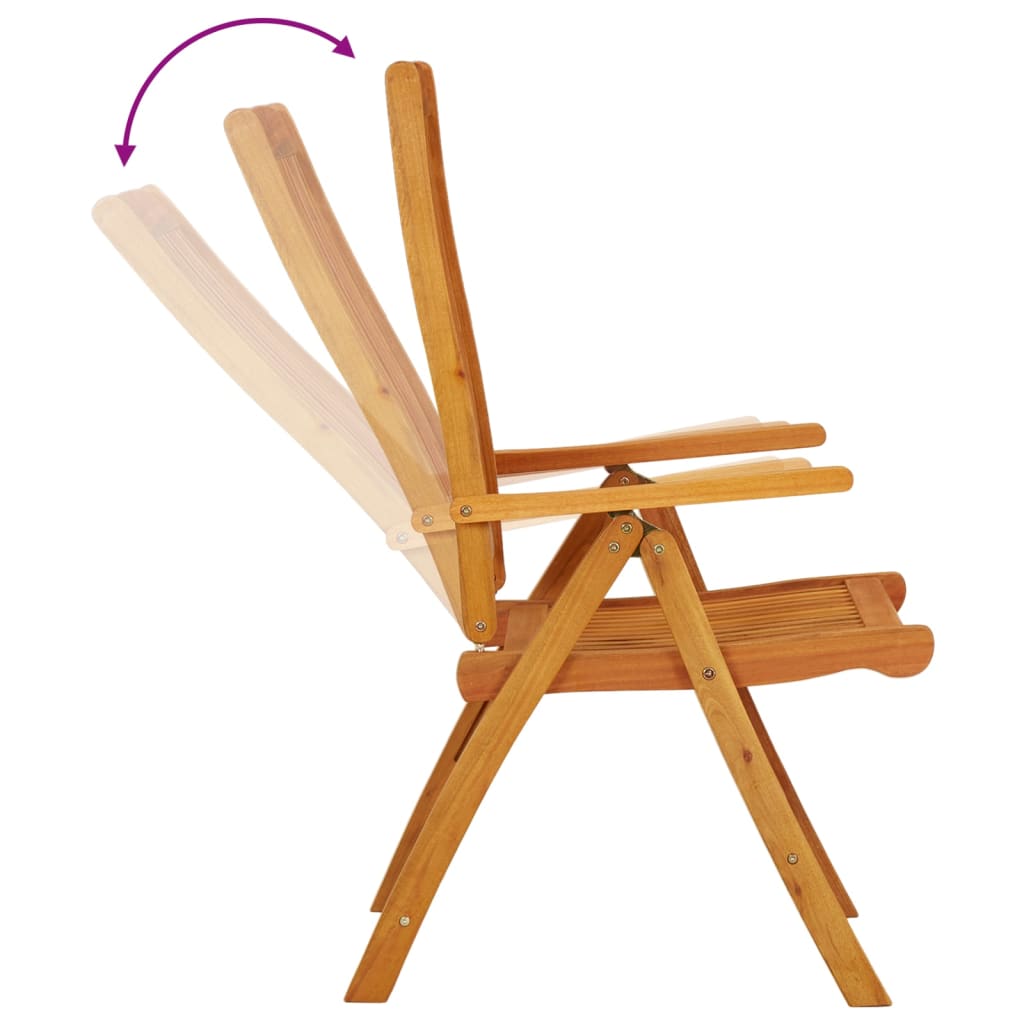 Solid Eucalyptus Folding Garden Chairs - Set of 2, Natural Finish
