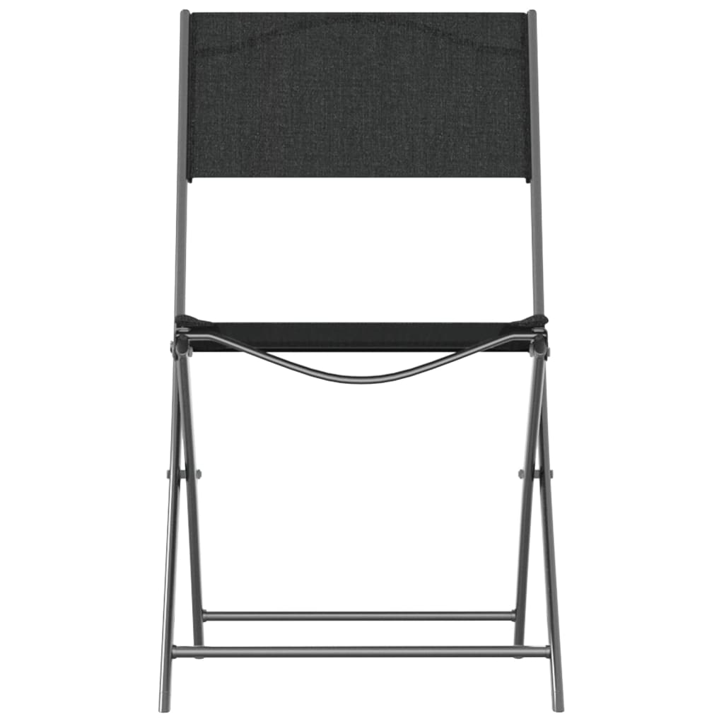 4-Piece Black Steel & Textilene Folding Outdoor Chairs