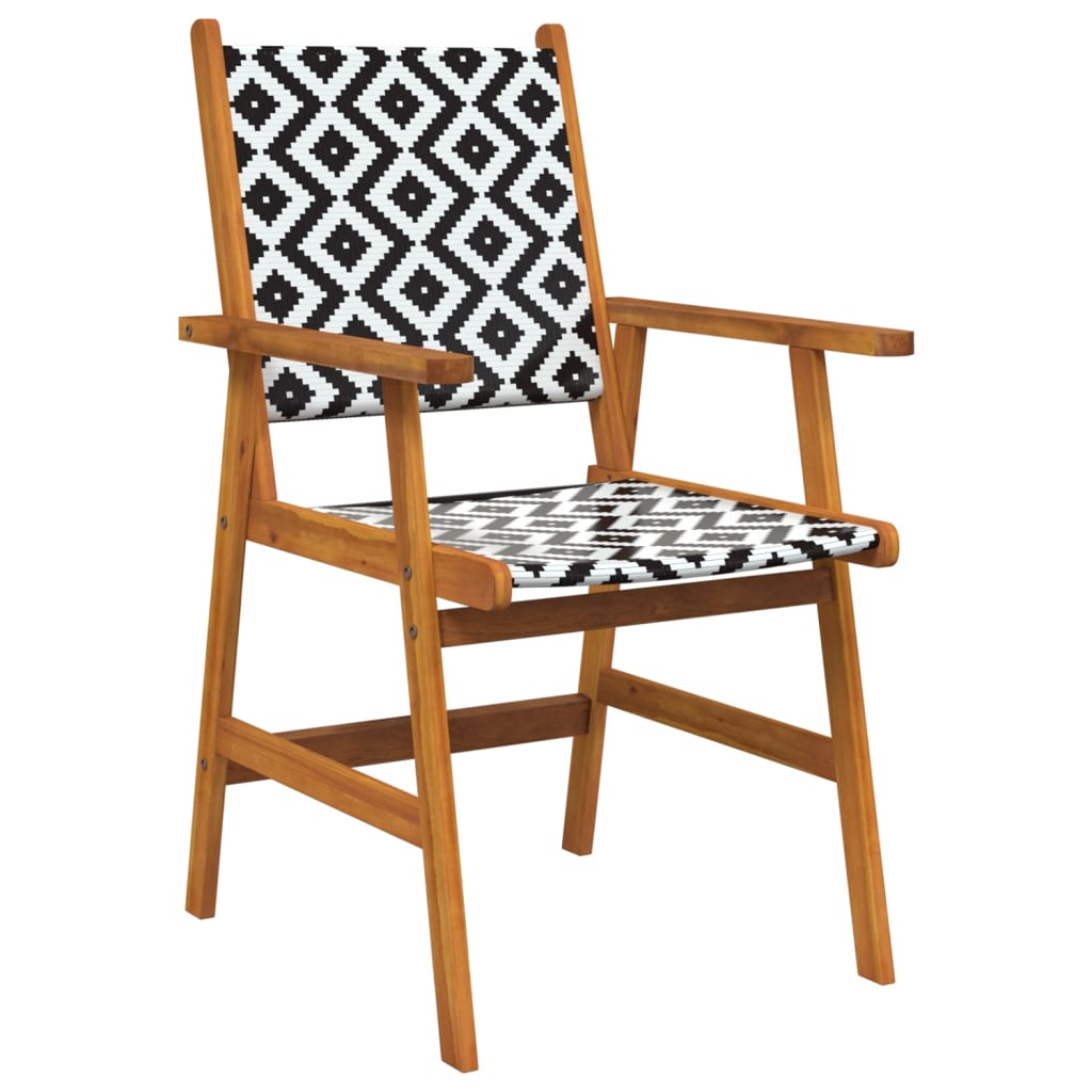 4-Piece Solid Acacia Wood Garden Chairs - Durable Outdoor Seating