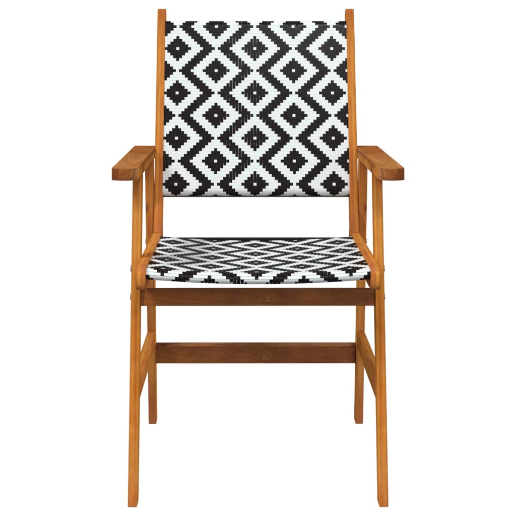 4-Piece Solid Acacia Wood Garden Chairs - Durable Outdoor Seating