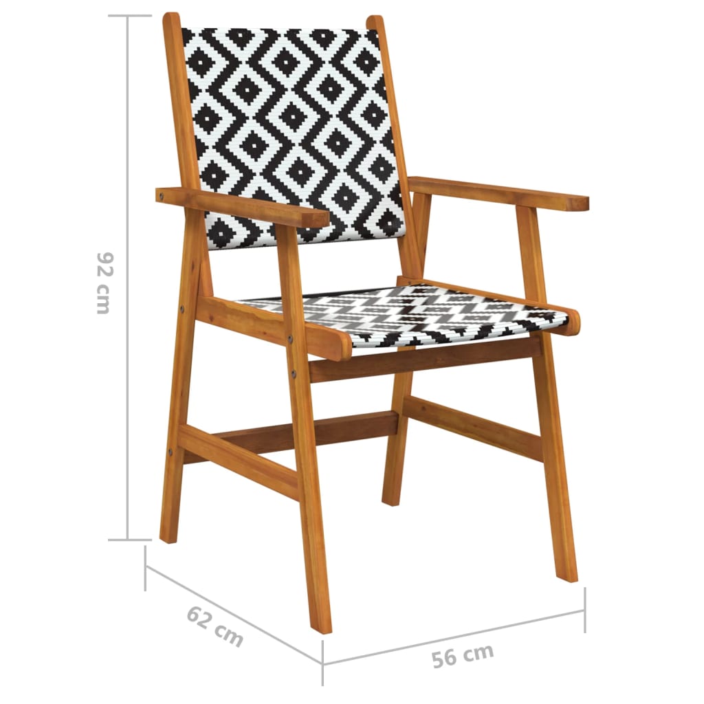 4-Piece Solid Acacia Wood Garden Chairs - Durable Outdoor Seating