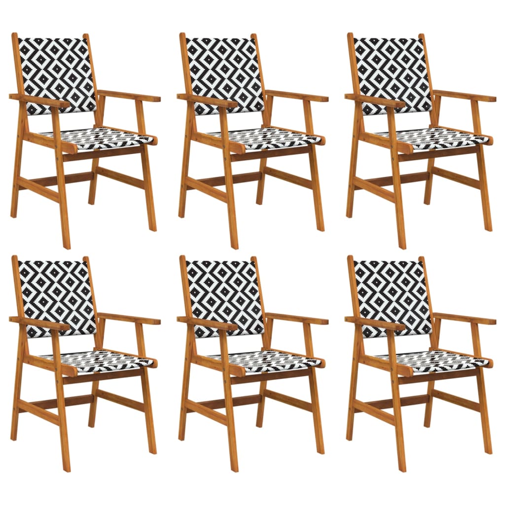 6-Piece Solid Acacia Wood Garden Chairs Set