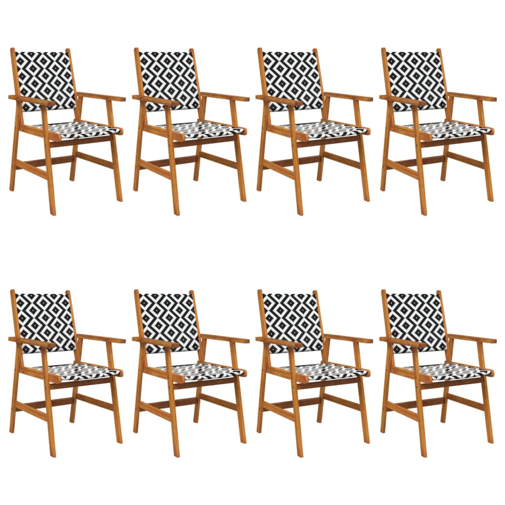 8-Piece Solid Acacia Wood Garden Chairs - Durable & Stylish