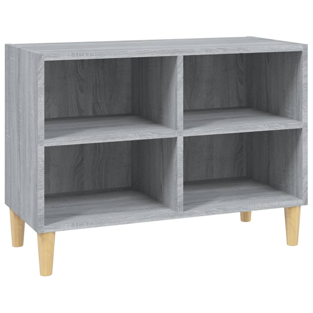 TV Cabinet with Solid Wood Legs Grey Sonoma 69.5x30x50 cm
