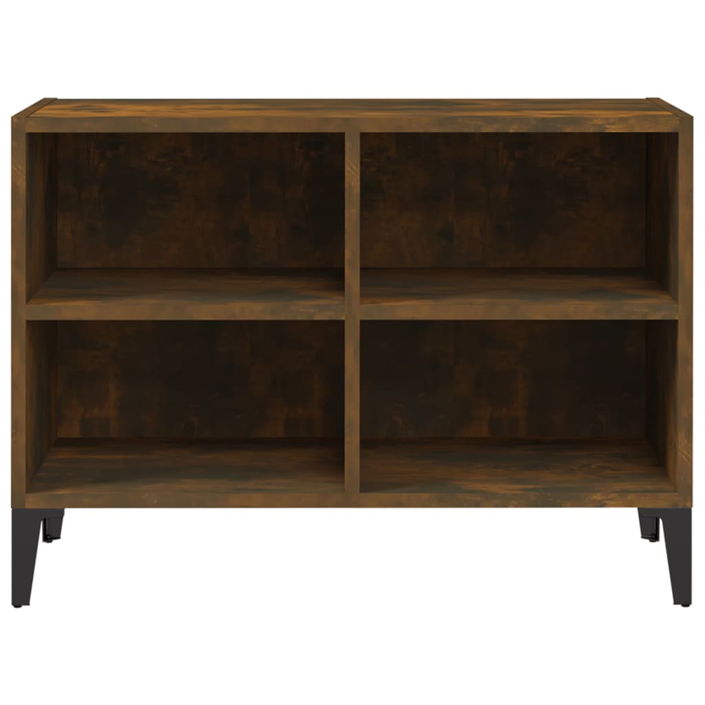 TV Cabinet with Metal Legs Smoked Oak 69.5x30x50 cm