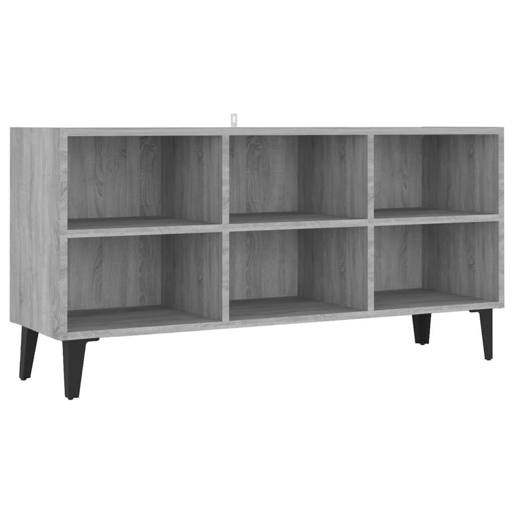 TV Cabinet with Metal Legs Grey Sonoma 103.5x30x50 cm