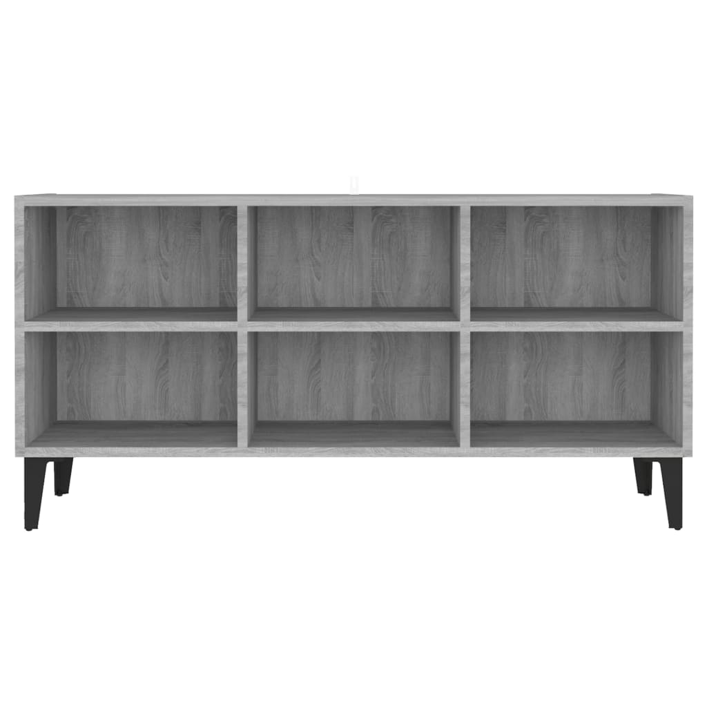 TV Cabinet with Metal Legs Grey Sonoma 103.5x30x50 cm